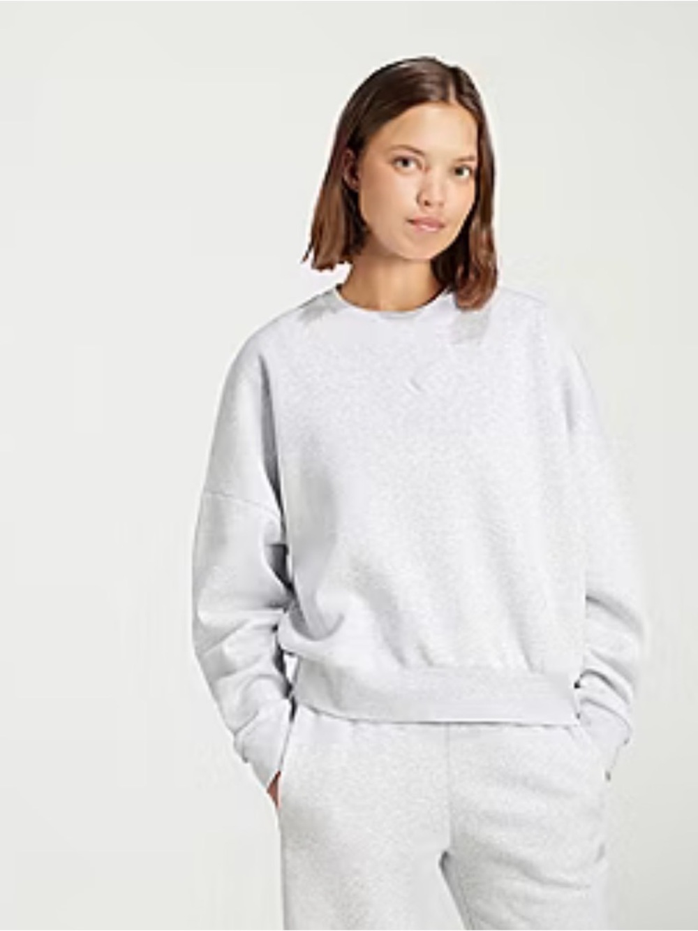 Adidas Grey and White Crewneck Sweatshirt